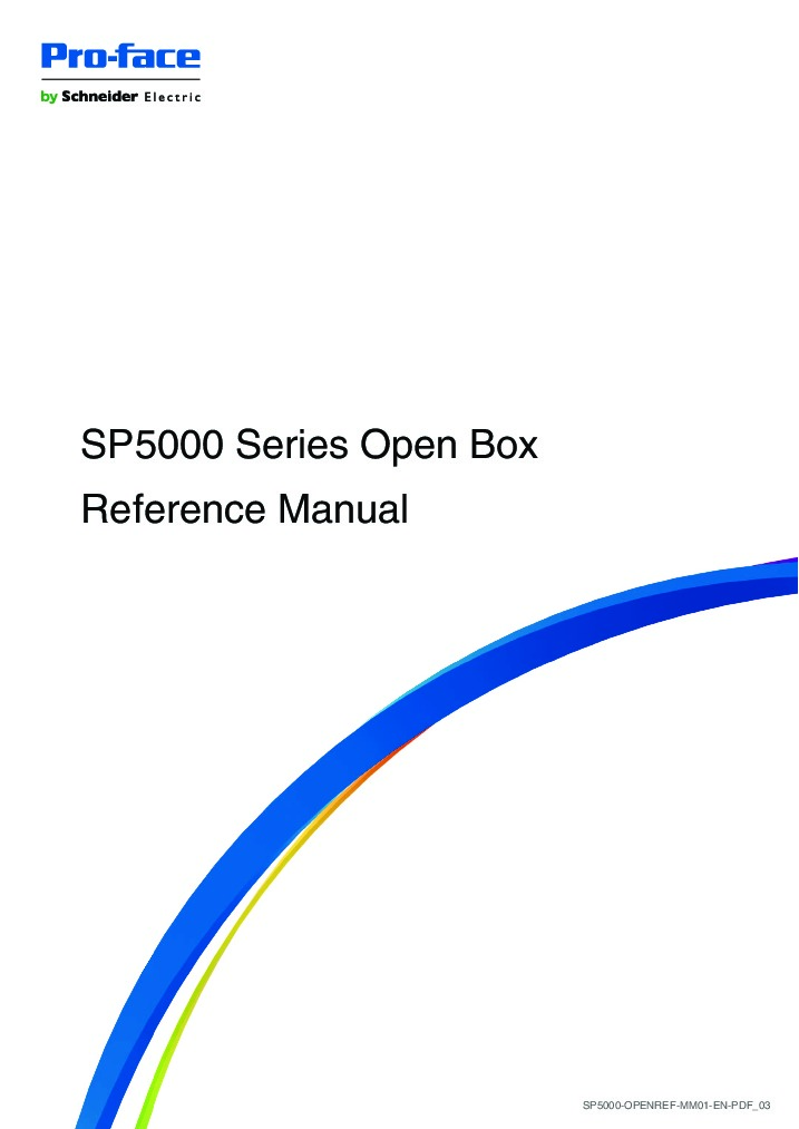 First Page Image of PFXSP5B40 SP5000 Series Open Box Software Reference.pdf
